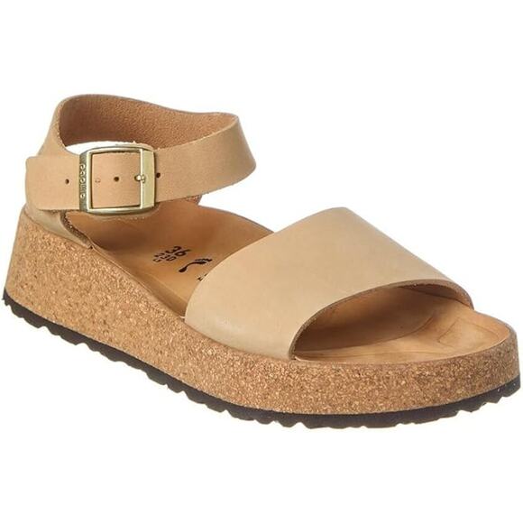 NWT Birkenstock women's Glenda Sandals Sandcastle Nubuck Narrow 37 / US 6 - Picture 1 of 4